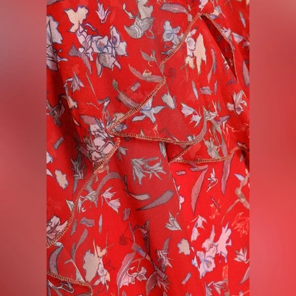 Iro Woman Beaumont Ruffled Floral-Print
Crepon Mini Dress Red - Picture 3 of 7